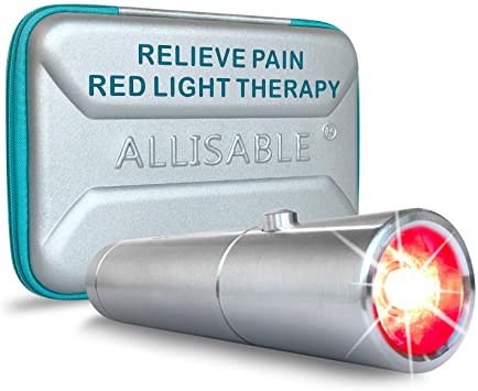 2020 Updated Version Red Light Therapy Device, Allisable® Joint and Muscle Pain Relief, Two Timing Modes, CREE 660nm Therapeutic Wavelength, Rechargeable with 2 Batteries, Stainless Steel Full Body