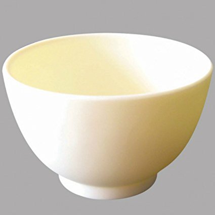 Facial Mask Bowl - Ultra Durable White Rubber Silicone Mixing Bowl for Masks, Liquids, Creams etc. - Use at Home, Spa or Clinic - Hygienic Beauty Tool with Good Surface Grip - Non-Odor and Dishwasher Safe, (SIZE M) - Gold Cosmetics Supplies
