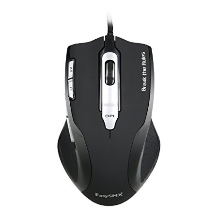 EasySMX BD-2428GML Optical Gaming Mouse 8200 DPI with Rubber Side Grip/ Macro configuration/ 7 Programmable Buttons/ Weight Tuning Set for PC Gamer