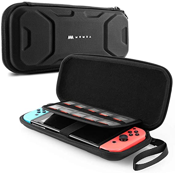 Ultra Slim Carrying Case for Nintendo Switch, Mumba Hard Shell Travel Case Protective Pouch for Nintendo Switch Console & Accessories - Black