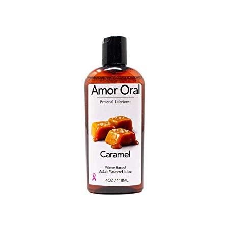 Caramel Flavored Lube - 4oz. - Delicious Water Based Flavor for Men & Women - Food Grade Ingredients, pH Balanced, Hypoallergenic