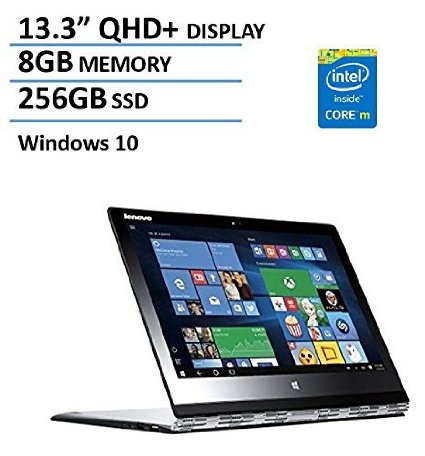 2016 Newest Lenovo Yoga 3 Pro 2-in-1 Convertible 13.3" Laptop(Tablet), QHD (3200x1800) Multi-Touch Display, Intel Core M-5Y71 CPU Fanless, 8GB Ram, 256GB SSD, AC Wifi, HDMI, Backlit Keyboard, Win 10