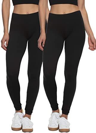 Felina Velvety Super Soft Lightweight Leggings 2-Pack - for Women - Yoga Pants, Workout Clothes