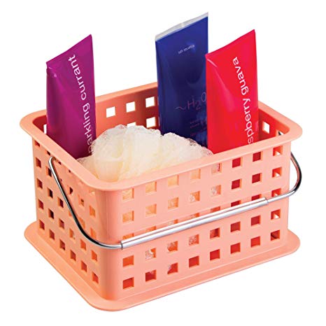 InterDesign Storage Organizer Basket, for Bathroom, Health and Beauty Products - Small, Coral