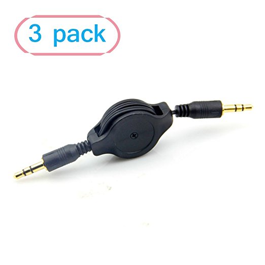 iPod/iPhone/Car Stereo/MP3 3.5mm Auxiliary Cable - 3 Pack