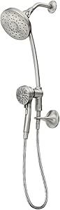 Moen Engage Combo Rainshower and Handheld Showerhead with slidebar in Spot Resist Brushed Nickel, 28501SRN