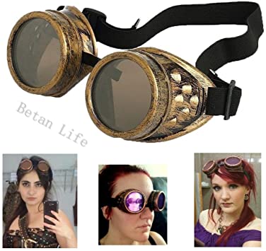 TBWHL New Sell Diamond Lens Vintage Steampunk Goggles Glasses Welding Cyber Punk Gothic-Copper