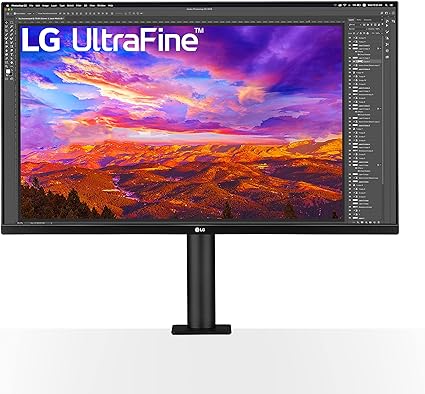 LG Electronics UltraFine Monitor 32UN88AP, 32 inch, 4k, 60Hz, 5ms, IPS Display, HDR 10, Energy Saving, HDMI, Displayport, USB C, Anti Glare, Ergonomic Adjustable Stand with Clamp