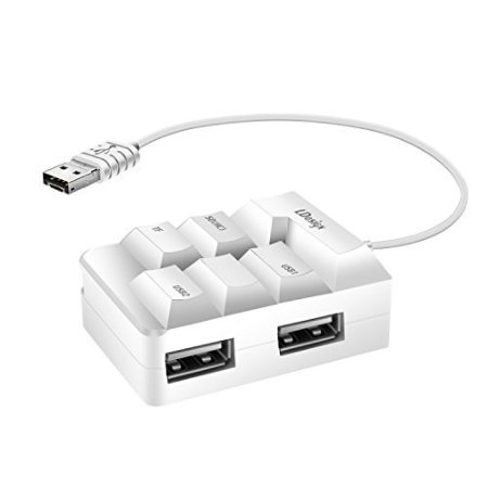 Micro USB to USB, LDesign [6-in-1] Micro USB/USB OTG Cable SD(HC)/TF Card Reader with 2 USB Hubs for PC, Android, Tablet, Samsung Galaxy, HTC, LG and More (White)