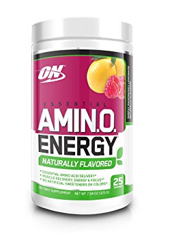 Optimum Nutrition Naturally Flavored Amino Energy With Green Tea and Green Coffee Extract; Preworkout and Amino Acids; Simply Raspberry Lemonade, 25 Servings