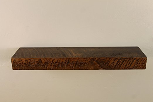 36" W X 7" D X 3" H, Rustic, Floating Wood Mantel Shelf, Antique, 1800's, Wooden, Shelves, Industrial