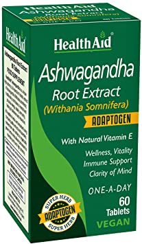 HealthAid Ashwagandha Vegan Tablets, 60-Count