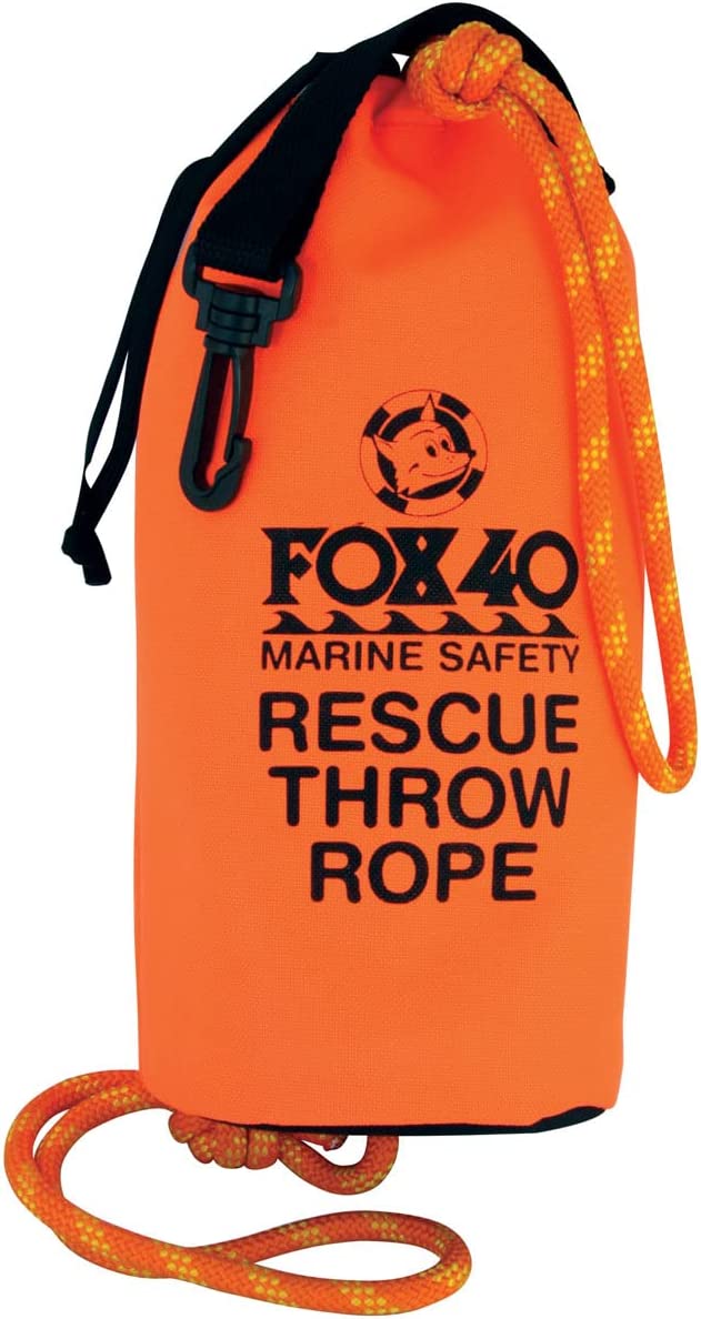 Fox 40 Rescue Throw Bag, 90 Feet of Rope, Orange