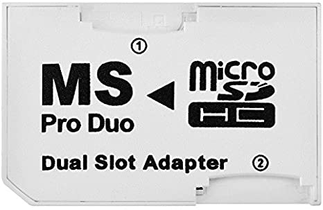 SANOXY Dual Slot Micro SD TF to MS Memory Stick Pro Duo Adapter Sony PSP and Mobile Phones (White)