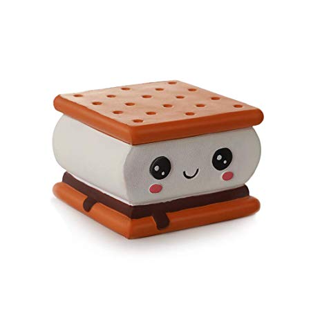 Anboor Squishies Chocolate Sandwich Biscuit Jumbo Squishy Slow Rising Squeeze Toys Stress Relief Kawaii Soft Gift Collection (1 Pcs, 9.5*9*6.5cm)