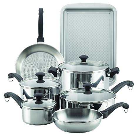 Farberware 70217 Classic Traditions Cookware Set, Large, Stainless Steel