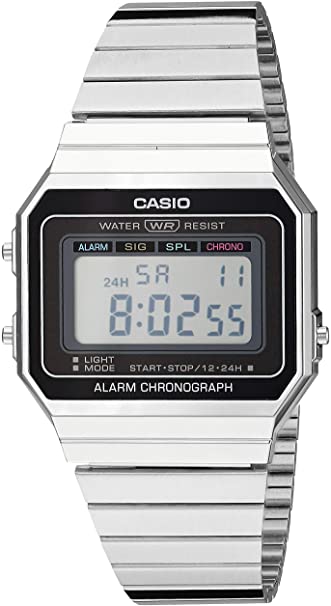 Casio Men's Classic Quartz Stainless-Steel Strap, Silver, 21.5 Casual Watch (Model: A700W-1ACF)