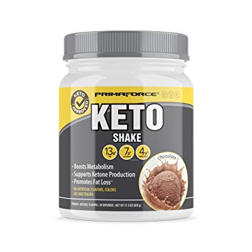 PrimaForce KetoShake – Keto MCT Meal Replacement – Curbs Appetite / Supports Weight Loss / Enhances Ketosis – Chocolate, 20 Servings