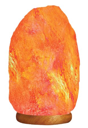 WBM Himalayan Glow Hand Carved Natural Crystal Himalayan Salt Lamp With Genuine Neem Wood Base, Bulb And Dimmer Control. 11 to 12 Inch, 15 to 17 lbs