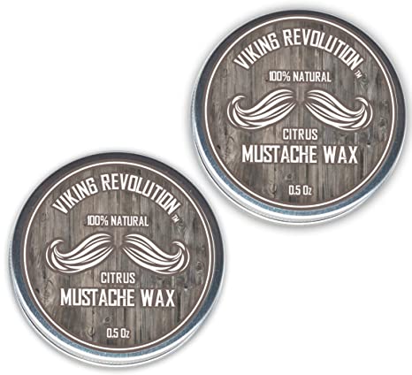 Mustache Wax 2 Pack - Beard & Moustache Wax for Men - Strong Hold Helps Train Tame & Style (Citrus, 2 pack)