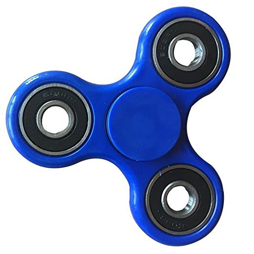 Additt Tri Fidget Spin Hand Finger Spinner Spin Widget Focus Toy EDC Pocket Triangle Plastic Gift for ADHD Children Adults Non-3D printed (Blue)