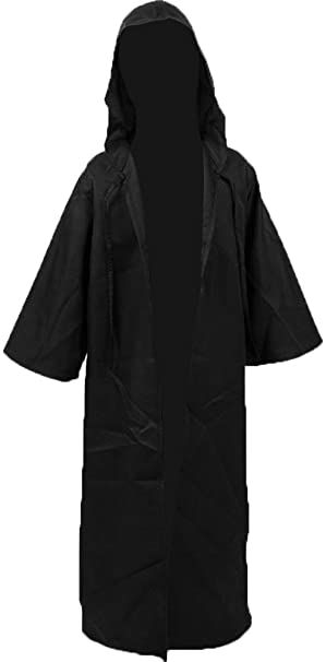 Cosplaysky Kids Halloween Tunic Hooded Cloak for Jedi Robe Costume Black and Brown
