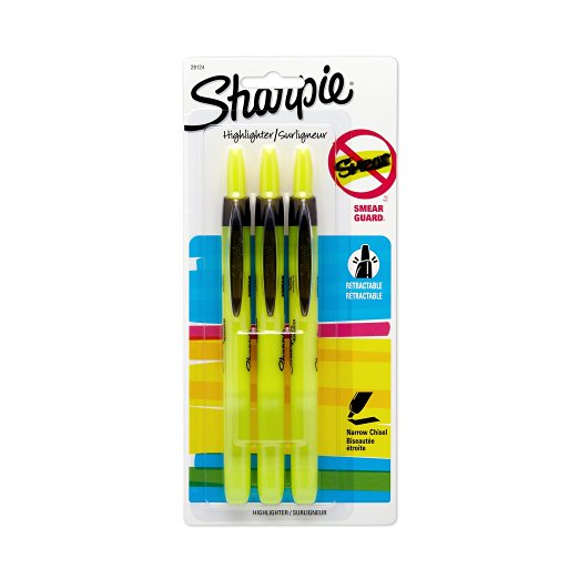 Sanford Sharpie Accent Pen-Style Retractable Highlighter, Fluorescent Yellow (28124PP)