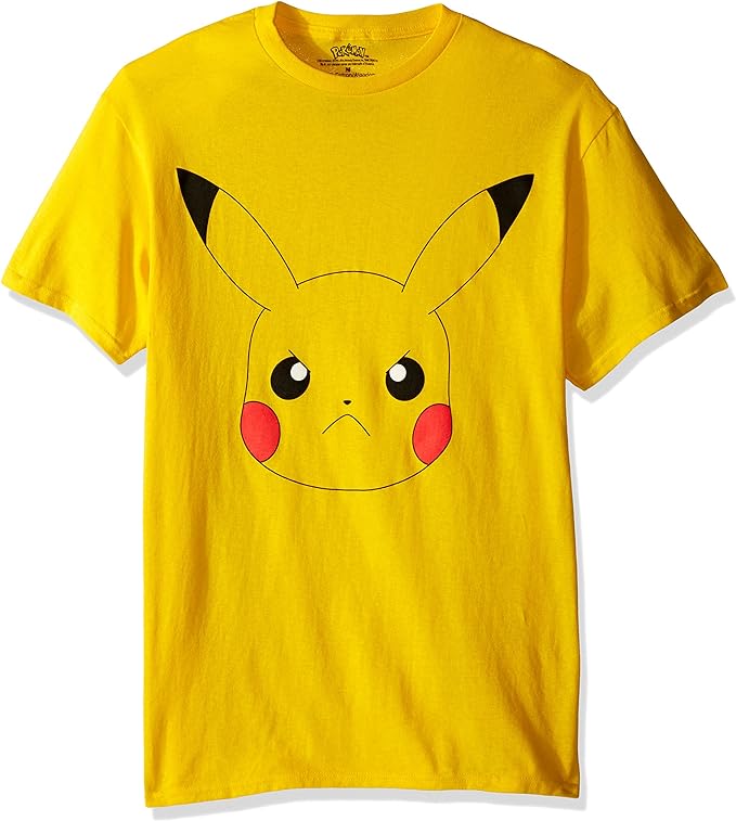 Pokemon Men's Pikachu Big Face Short Sleeve T-Shirt