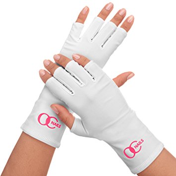 OC Nails UV Shield Glove (CLASSIC WHITE) Anti UV Glove for Gel Manicures with UV/LED Lamps