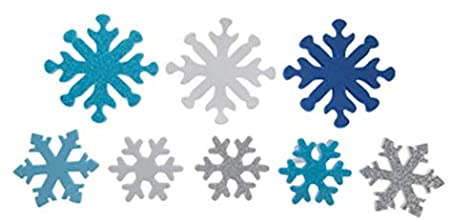 105 Piece Foam Glitter Snowflake Peel and Stick Stickers