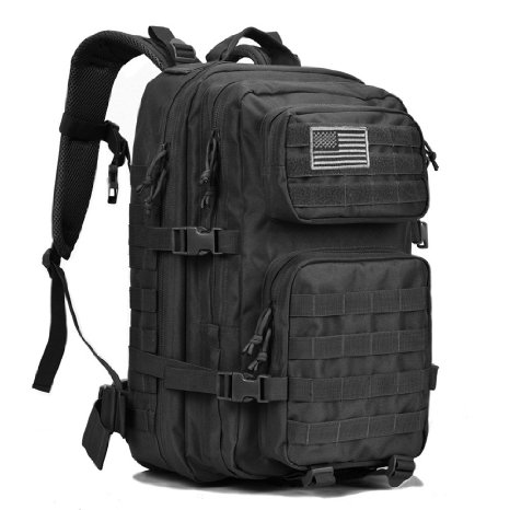 Military Tactical Backpack Large Army 3 Day Assault Pack Waterproof Molle Bug Out Bag Backpacks Rucksacks for Outdoor Hiking Camping Trekking Hunting Black