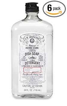 J.R. Watkins Natural Liquid Dish Soap, Lavender, 24 Ounce (Pack of 6)