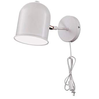 Kiven Metal Plug-in Wall Sconce Light Modern Wall Lamp, White