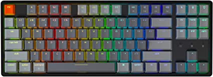 Keychron K8 Wireless Bluetooth/USB Wired Mechanical Keyboard, Hot-swappable Tenkeyless 87 Keys RGB LED Backlit Gateron Brown Switch N-Key Rollover, Aluminum Frame for Mac and Windows