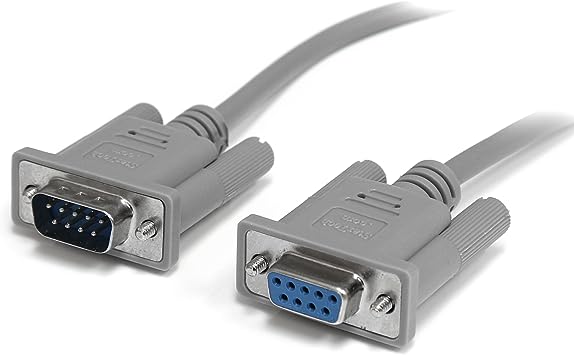 StarTech.com 10 ft DB9 RS232 Serial Null Modem Cable F/M - Null modem cable - DB-9 (M) to DB-9 (F) - 10 ft - SCNM9FM Gray