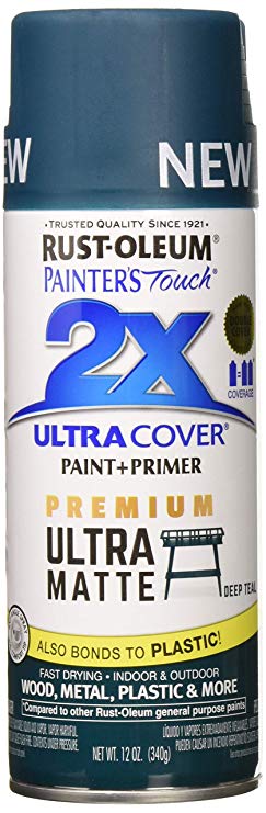 RUST-OLEUM 331185 Painters Touch 2X 12 OZ Deep Teal Matte Spray Paint