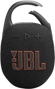 JBL Clip 5 - Ultra-Portable, Waterproof and Dustproof Bluetooth Speaker, Integrated Carabiner, Up to 12 Hours of Play, Made in Part with Recycled Materials (Black)