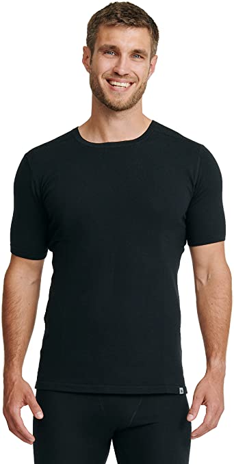 DANISH ENDURANCE Camiseta de Manga Corta de Lana Merina para Hombre, Ropa Interior Térmica Premium, Base Layer Técnico, Transirable, Absorbe la Humedad y Controla la Temperatura