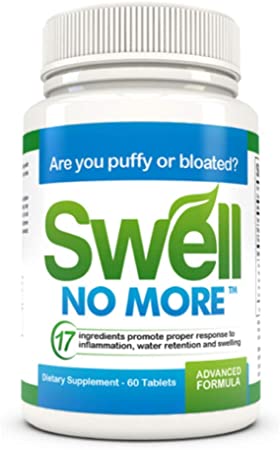 SwellNoMore Pill Reduces Edema Swelling Water Retention Bloating Puffy Eyes Swollen Feet, Swollen Legs & Swollen Ankles -1 Bottle ( 1 Month Supply - 60 Tablets )