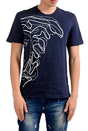 Versace Collection Men's Blue Graphic Print T-Shirt US XL IT 54;