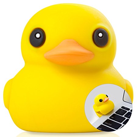 Bone Collection 16GB USB Flash Drive, Memory Stick Thumb Drive Novelty Cute Animal Cartoon Character Design Silicone Enclosure for School Students Kids Children Gifts, Retail Packaging -Yellow Duck