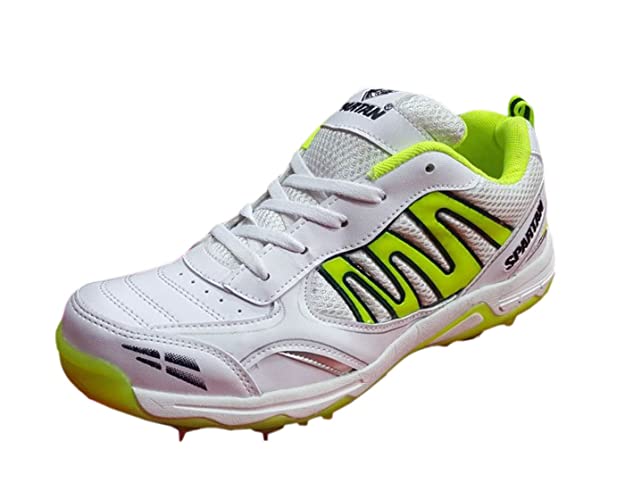 Spartan Extreme 2018 White Green Cricket Spikes Shoes