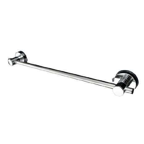 Floureon Suction Cup Stainless Steel Single Towel Bar, No Drill Wall Mount Contemporary Bathroom Accessory, Organizer Shelf Rack Brushed Finish