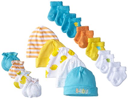 Gerber Unisex Baby 15 Piece Socks, Caps, and Mittens Essential Gift Set
