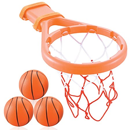 3 Bees & Me Bath Toy Basketball Hoop & Balls Set for Boys and Girls