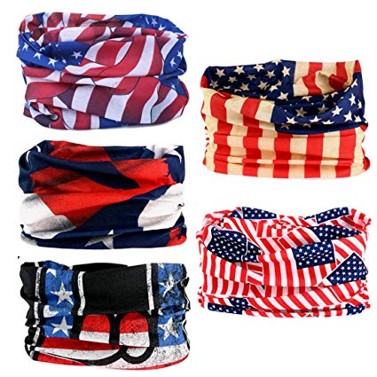 FAYBOX 6pcs Magic Wide Wicking Headbands for Men and Women Outdoor Headwear Bandana Sports Scarf Tube UV Face Mask for Workout Yoga Running