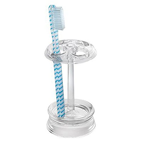 InterDesign Franklin Toothbrush Holder Stand for Bathroom Vanity Countertops - Clear