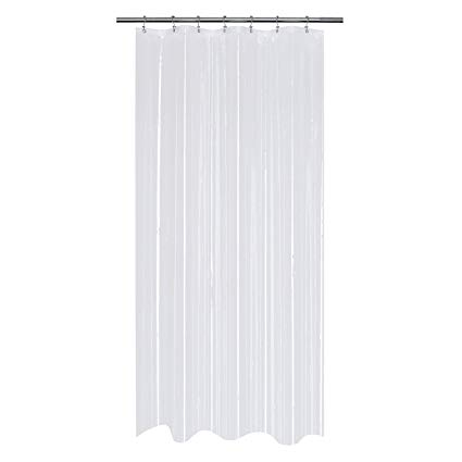 Mrs Awesome Small Stall Shower Curtain or Liner 36 x 72 inch - PEVA 8G, Clear - Water Proof, Mold and Mildew Resistant - Non-Toxic and Odorless, Antibacterial