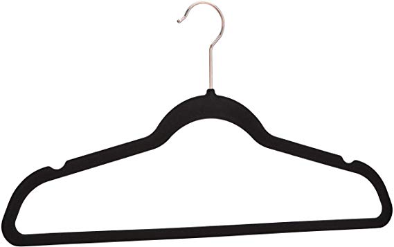 AmazonBasics Velvet Suit Hangers, 30-Pack, Black/Gold