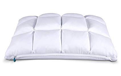 Leesa Luxury Hybrid Reversible Cooling Foam/Quilted Pillow for Sleeping, Standard, White